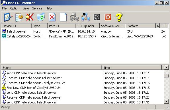 Screenshot of Cisco CDP Monitor